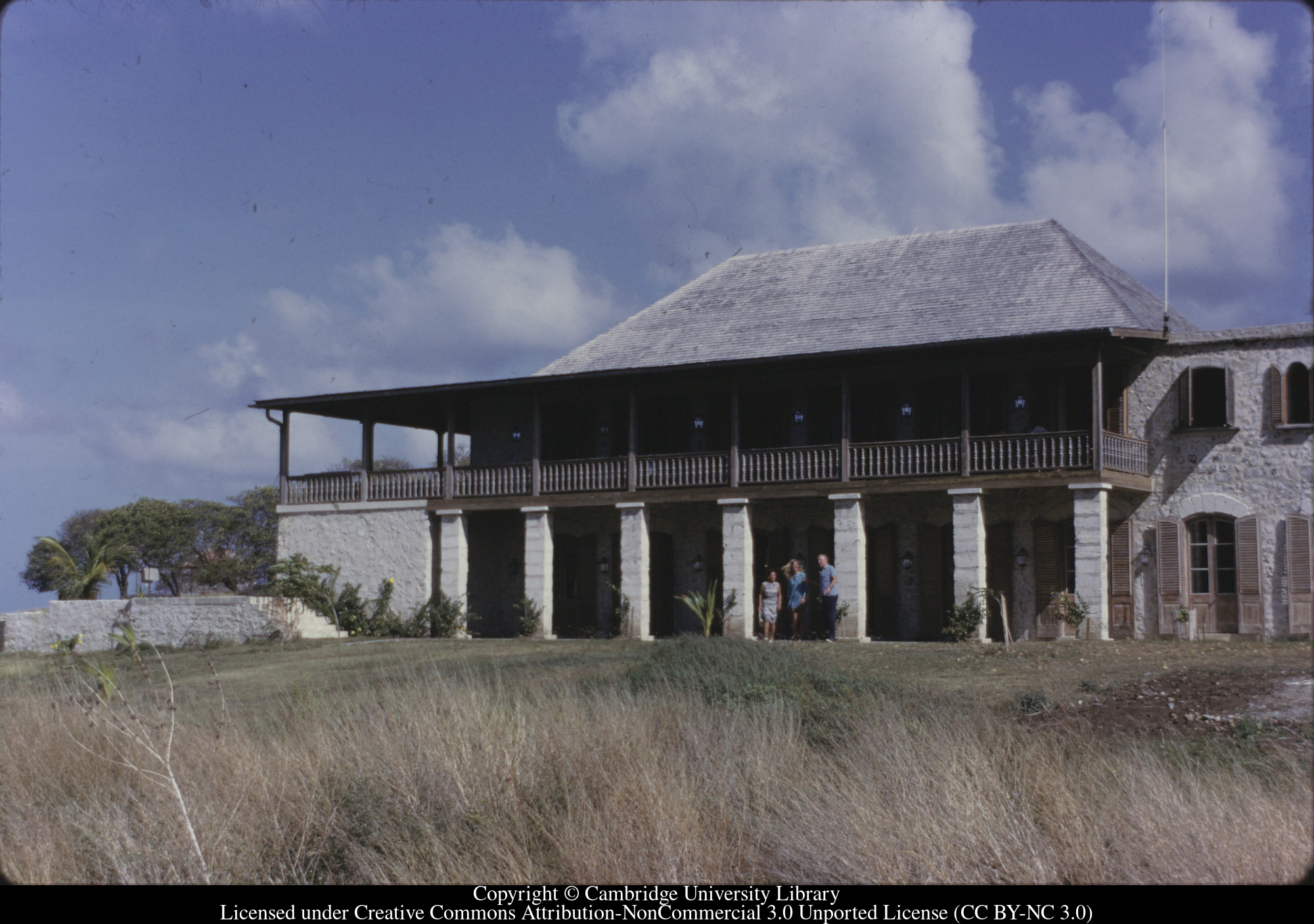 Cotton House, Mustique : SM [Susan Marnham], Jinty Money-Coutts, Max Heilbert [?]., 1971-10